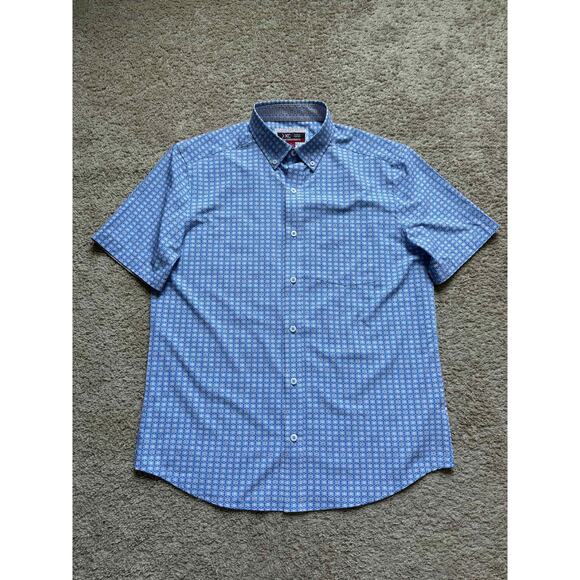 Johnston & Murphy XC4 Extreme Comfort Button-Down Shirt Blue Men's Size Small - Picture 2 of 10